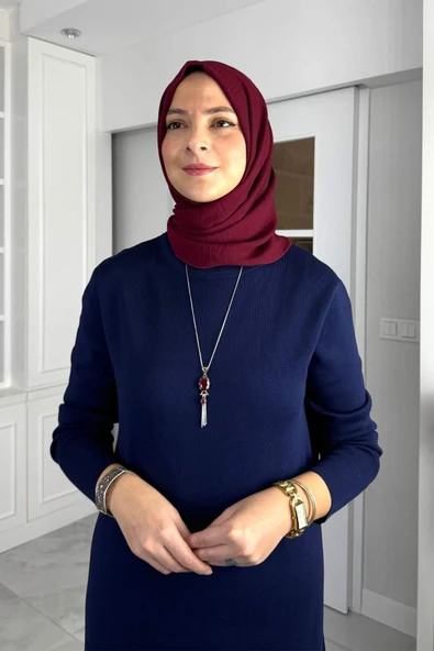 Öykü Çelik Örme Triko Elbise Lacivert - Resim 2