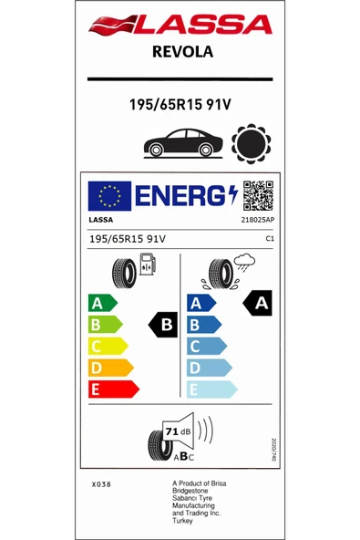 Lassa 195/65R15 91V REVOLA EV OTO YAZ LASTİĞİ (ÜRETİM YILI:2025) - Resim 2