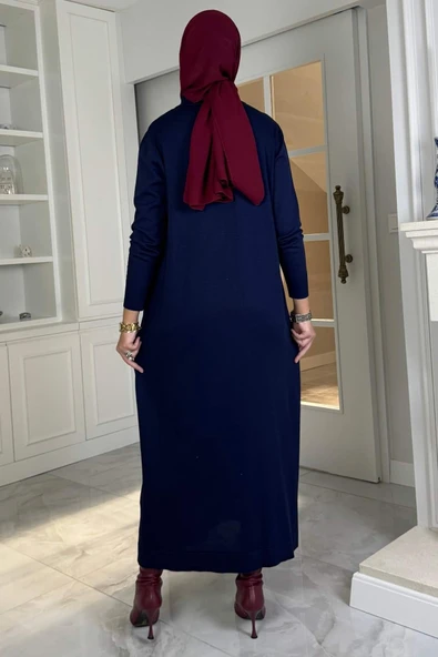 Laçin Triko Elbise Lacivert - Resim 5