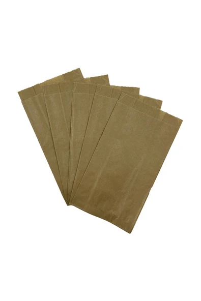 Orta Boy Kraft-Şamua Çizgili Kese Kağıdı, Hediye Paketi 12x29cm Düz Renk - Resim 3