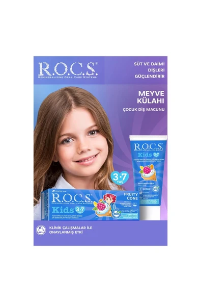Rocs Kids 3-7 Yaş Meyve Külahı Diş Macunu 35 ml - Resim 3