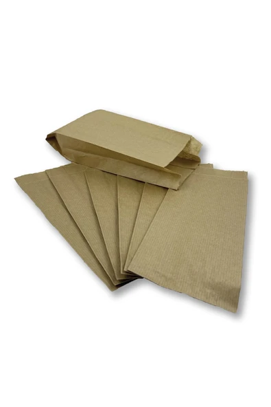 Büyük Boy Kraft-Şamua Çizgili Kese Kağıdı, Hediye Paketi 15x28,5cm Düz Renk ürün görseli 1