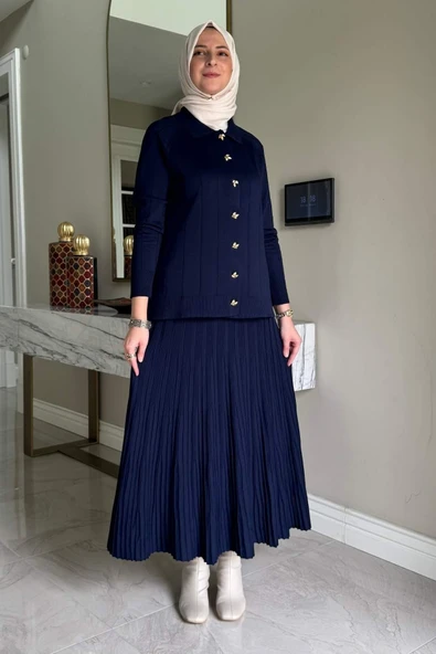 Yonca Triko Takım Lacivert - Resim 3