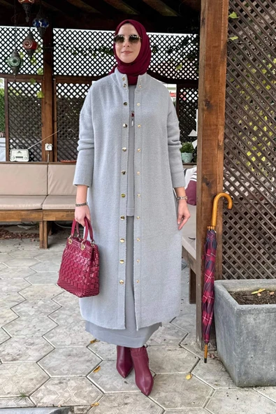 Yakut Angora Triko Kap Gri ürün görseli 1