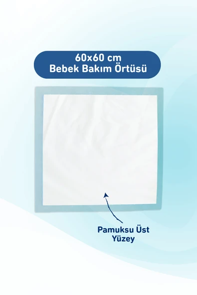 Giggles Bebek Bakım Örtüsü 60x60 Alt Açma Bezi 12 paket (120 adet) - Resim 4