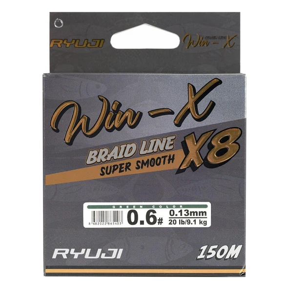 İp Örgü Misina - 8 Kat - Ryuji Winx X8 - 150mt - Yeşil - 0.10mm - Resim 2