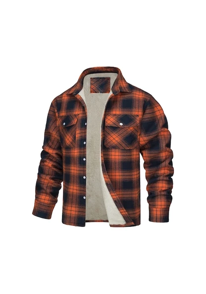 Cbtx İçi Peluş Kışlık Uzun Kollu Göğüs Cepli Erkek Ceket Gömlek 001 ürün görseli 1