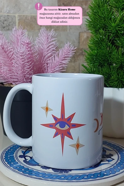 Tek Göz Manifest Tasarım Porselen Kupa Bardak ürün görseli 1