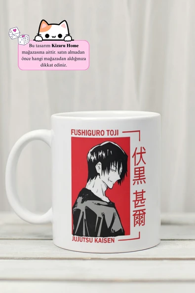 Jujutsu Kaisen - Toji Fushiguro Anime Tasarım Baskılı Porselen Kupa Bardak ürün görseli 1