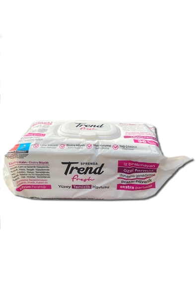 SPRENDA 96'lı Yüzey Temizleme Trend Islak Havlusu Sirkeli ve Karbonatlı Lİlyum Çiçeği Kokulu - Resim 2