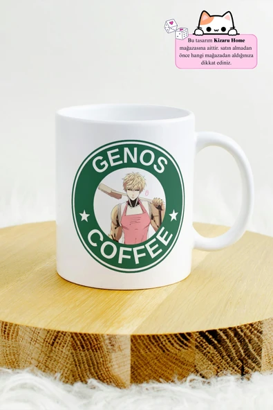 One Punch Man - Genos Coffee Anime Tasarım Baskılı Porselen Kupa Bardak - Resim 2