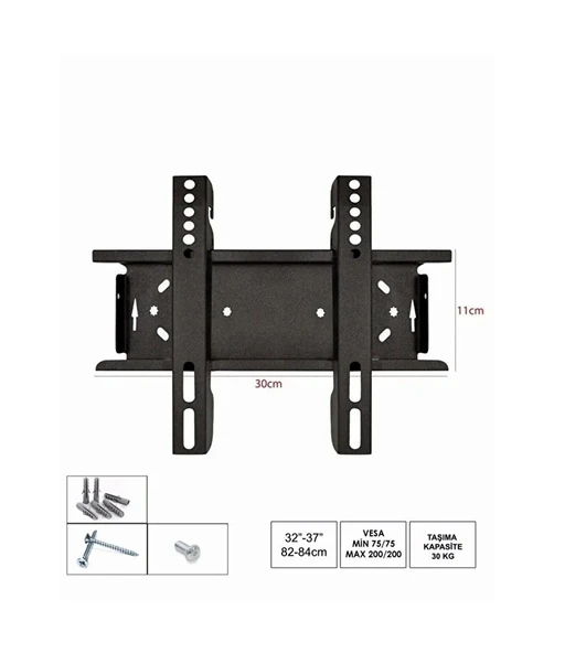 PrimeX STR-30S 22-42" Vesa Universal TV-Monitör Askı Aparatı, Sabit Kilitli Max 35kg Lcd-Led Tv Duvar Askı Aparatı (inç Aralığı Tüm TV ve Monitör Uyumlu) - Resim 3