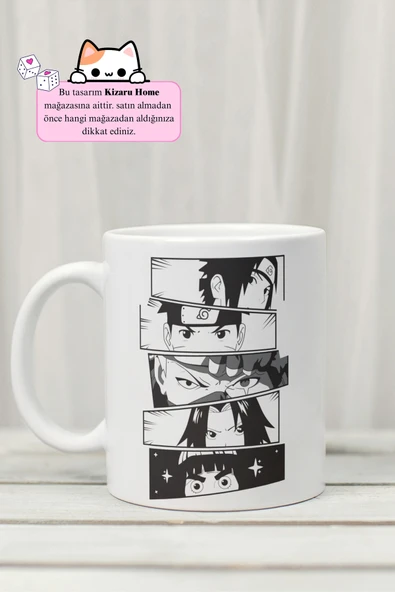 Naruto Shippuden - Anime Tasarım Baskılı Porselen Kupa Bardak ürün görseli 1