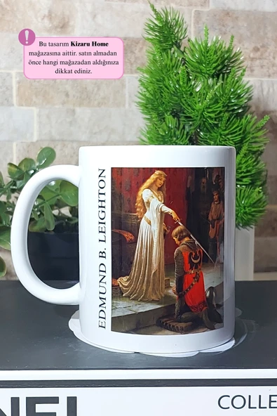 Edmund B. Leighton - Tarihi Sanat Tasarımlı The Accolade Baskılı Porselen Kupa Bardak ürün görseli 1
