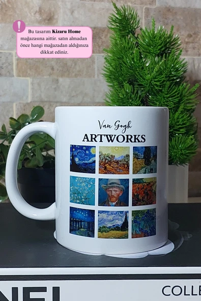 Van Gogh -Tarihi Sanat Tasarımlı Artworks Baskılı Porselen Kupa Bardak ürün görseli 1