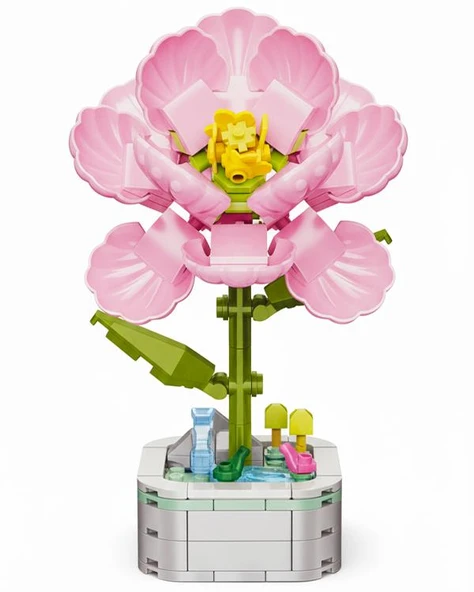 Dostoys Yapı Taşı Serisi Çiçek Yapım Seti Nar Çiçeği - Resim 2