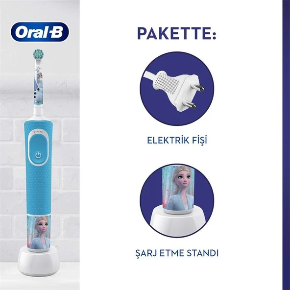 Oral-B D100 Frozen Çocuk Şarjlı Elektrikli Diş Fırçası - Resim 2