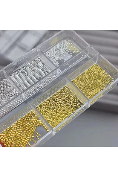 Fontenay Havyar Tırnak Taş Süsleme Nail Art Boncukları Gold ve Silver ürün görseli 1