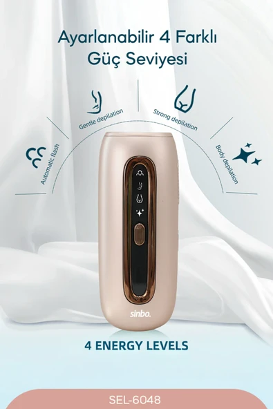 Sinbo SEL-6048 IPL Lazer Epilasyon Cihazı | Acısız Kalıcı Epilasyon - GOLD - Resim 4