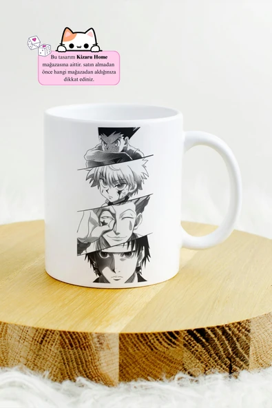 Hunter x Hunter- Anime Tasarım Baskılı Porselen Kupa Bardak - Resim 2