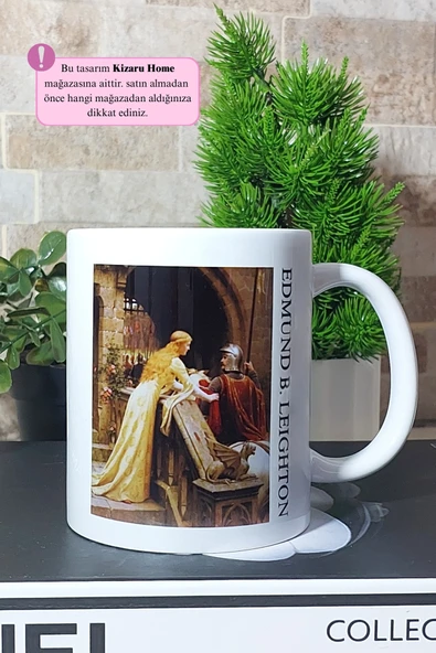 Edmund B. Leighton - Tarihi Sanat God Speed Baskılı Porselen Kupa Bardak - Resim 3