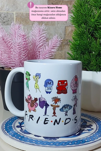 Ters Yüz - Friends Tasarım Porselen Kupa Bardak - Resim 3
