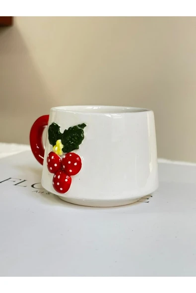 Kokina Kabartmalı Yılbaşı El Yapımı Kupa, Bardak, Kahve Fincanı - Resim 3