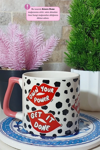 Lıps Tasarım Pembe Kupa Bardak ürün görseli 1