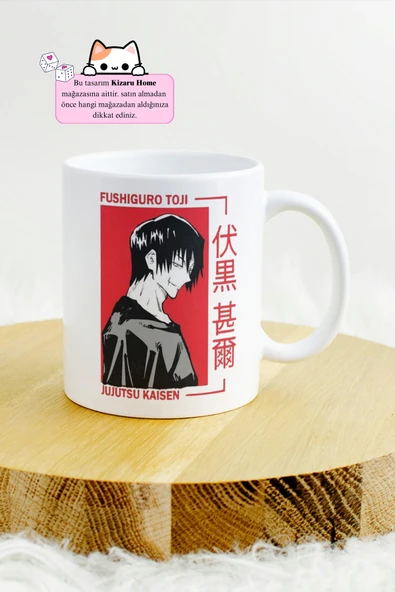 Jujutsu Kaisen - Toji Fushiguro Anime Tasarım Baskılı Porselen Kupa Bardak - Resim 2