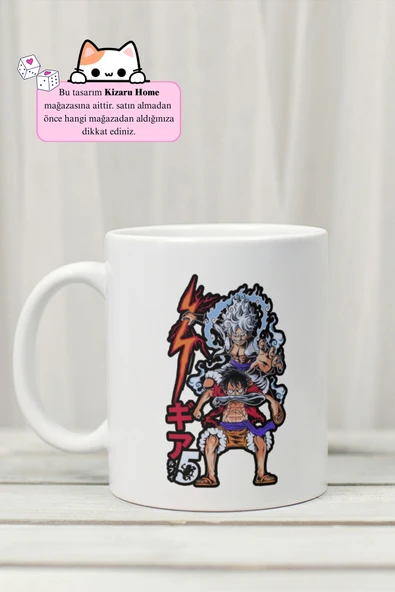 One Piece - Luffy Gear 5 Anime Tasarım Baskılı Porselen Kupa Bardak ürün görseli 1