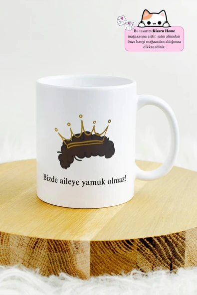 Prens Replik Baskılı Kupa Bardak -Bizde aileye yamuk olmaz! ürün görseli 1