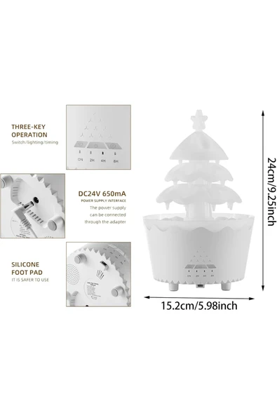 Leerfei V51 Yağmur Bulutu Görünümlü Aroma Difüzör, Nemlendirici -250ml Kapasiteli - Resim 7