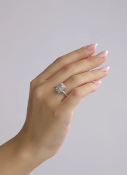 Nar-in Altın Mücevherat Baget Beyaz Altın Yüzük 078 ürün görseli 1