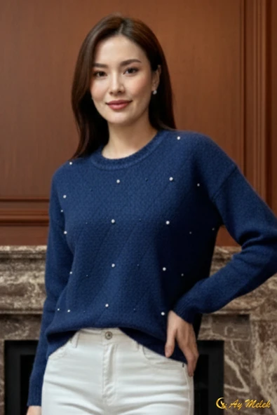 Kadın Triko Kazak Angora Yumuşak Dokulu Kısa Kazak - Resim 5