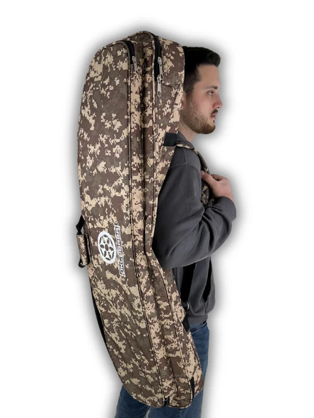 XL Kamuflaj Yay Taşıma Çantası Geniş Hacimli Dayanıklı ve Koruyucu Okçuluk Çantası - Resim 3