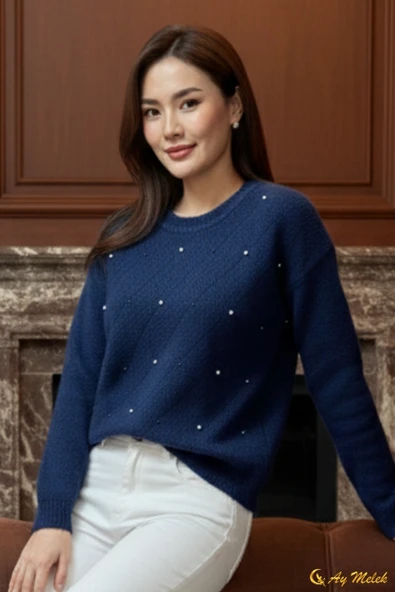 Kadın Triko Kazak Angora Yumuşak Dokulu Kısa Kazak - Resim 6