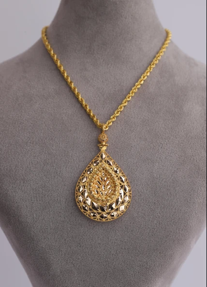 Nar-in Altın Mücevherat Yaprak Motifli Altın Kolye Ucu 02 ürün görseli 1