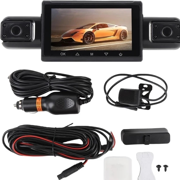 SChitec 4 Kameralı Kayıtlı Araç Kamerası 360° Görüş 1080P Ön ve Arka İç Çekim HD Otomobil Kamera Sistemi AN-6314 - Resim 4