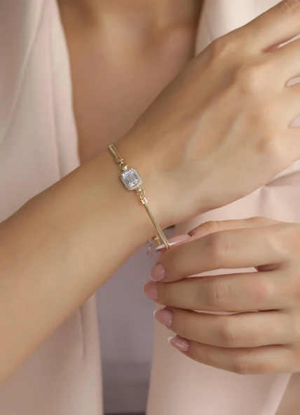 Nar-in Altın Mücevherat Tektaşlı İtalyan Zincir Altın Bileklik 004 ürün görseli 1