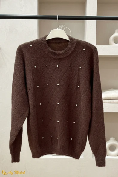 Kadın Triko Kazak Angora Yumuşak Dokulu Kısa Kazak ürün görseli 1