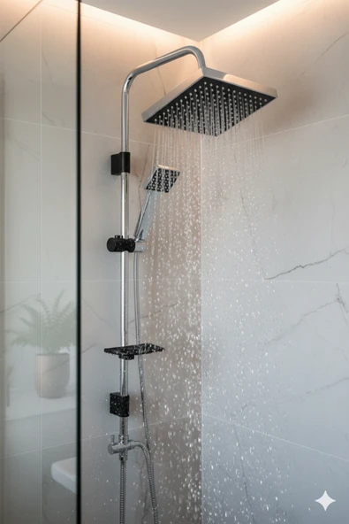 Mutfak Lavabo Banyo Bataryası ve Robot Duş Takımı Köşelik Kağıtlık Havluluk Aksesuarları Siyah Renk - Resim 5