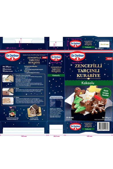 Dr. Oetker Zencefilli Tarçınlı Kakaolu Kurabiye Un Glazür Karışımı 500 g - Resim 3