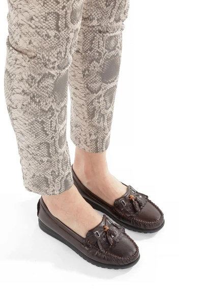 Artı-Artı014-BB-501-PSK  Hakiki Deri Günlük Ortopedik Kadın Babet Kahverengi Ayakkabı - Resim 2