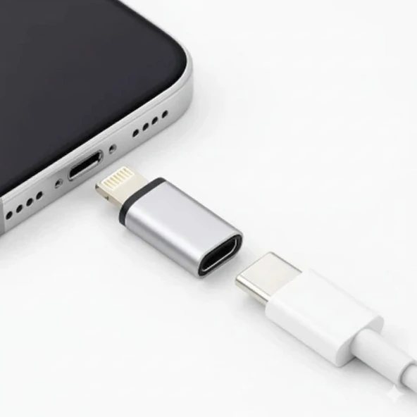 SChitec Lightning to  Type-C Dönüştürücü Adaptör | iPhone Uyumlu Hızlı Şarj & Veri Aktarım Adaptörü - Resim 2