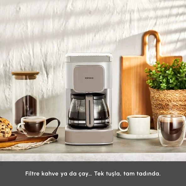 Karaca Just Coffee Aroma 2in1 Çay ve Filtre Kahve Makinesi - Latte - Resim 3
