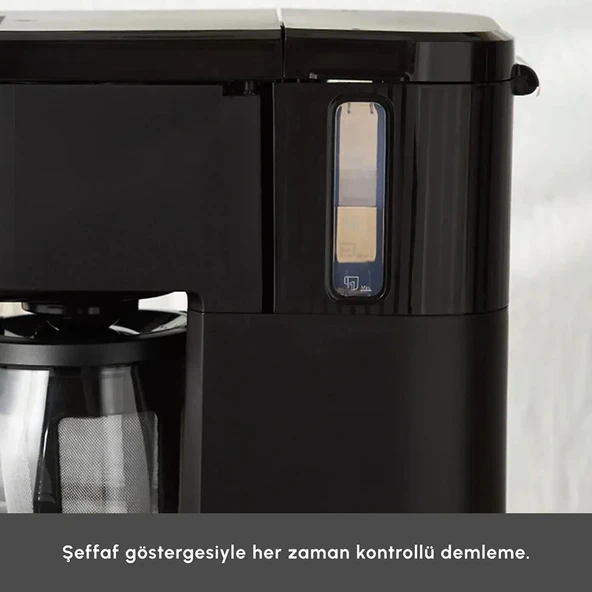 Karaca Just Coffee Aroma 2in1 Çay ve Filtre Kahve Makinesi - Walnut Brown - Resim 7