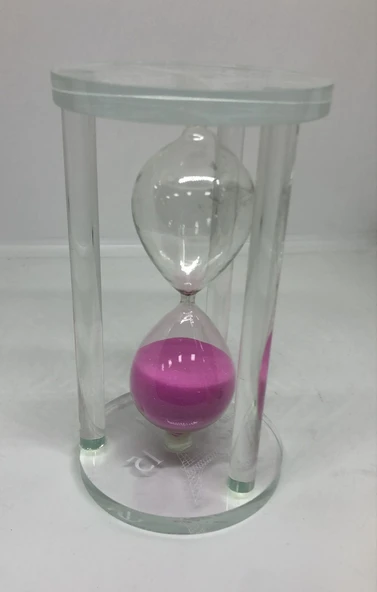 LEBRON Akrilik Cam Kum Saati 15 Dakika Pembe ürün görseli 1