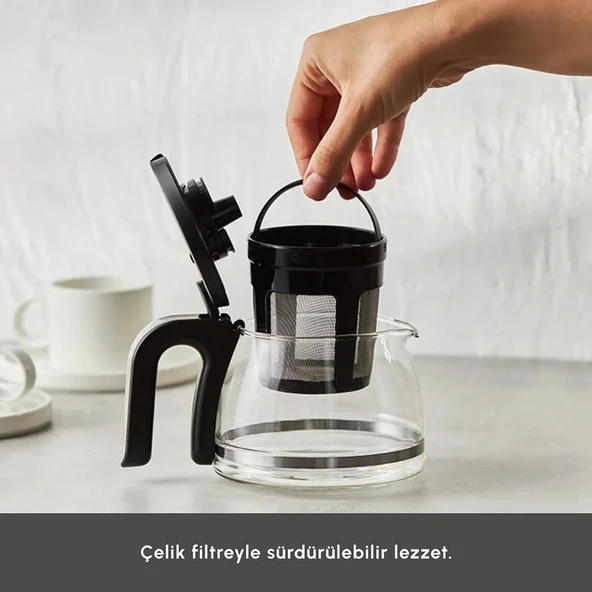 Karaca Just Coffee Aroma 2in1 Çay ve Filtre Kahve Makinesi - Latte - Resim 6