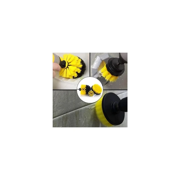 KALİTE Matkap Ucuna Takılan Temizlik Fırça Seti Fırça Başlık 3 Parça - Resim 4