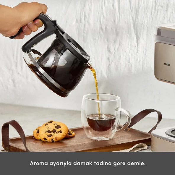 Karaca Just Coffee Aroma 2in1 Çay ve Filtre Kahve Makinesi - Latte - Resim 5